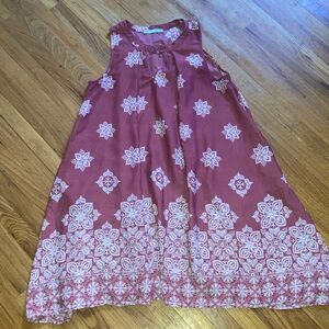 Maurice’s Maroon Floral Design Side Pocket Sleeveless Dress M Great Condition